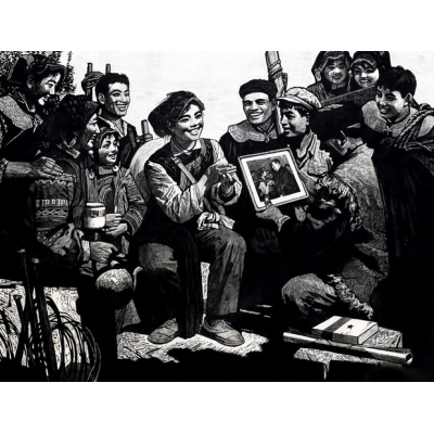 华主席和翻身奴隶心连心