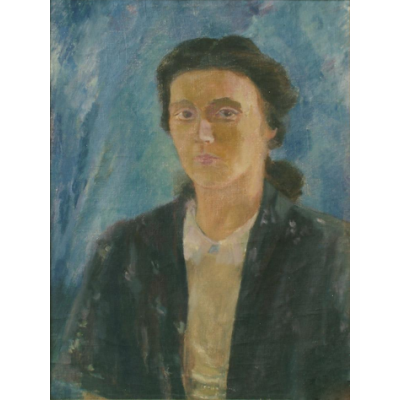 穿黑色上衣的自画像