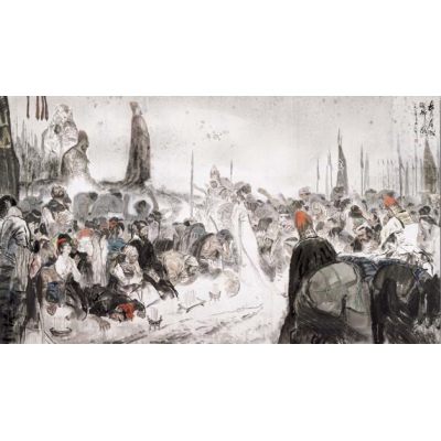 刘国辉《岳飞奉诏班师图》400x220cm 1981年