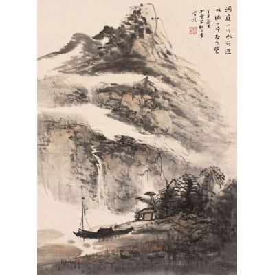 1997年作-洞庭一勺水可游-镜心