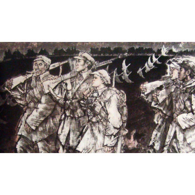 张道兴书画作品《脚踏着祖国的大地》