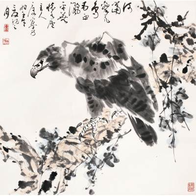 康宁 2002年作 雄姿 镜心