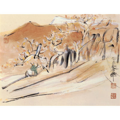 杨春华-山水小品之六-46cm×34cm-纸本设色-2003年