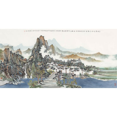 方骏晴天雁鸿声-138x68cm