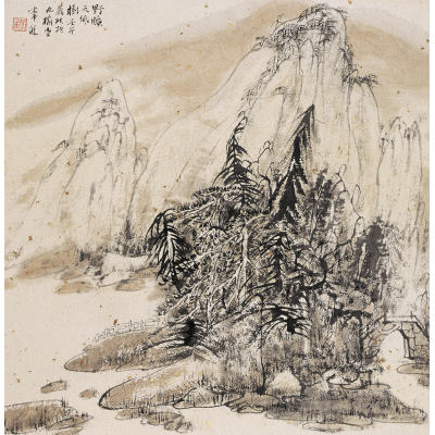 常进 山水 镜心