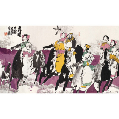 张道兴书画作品《马图镜心》